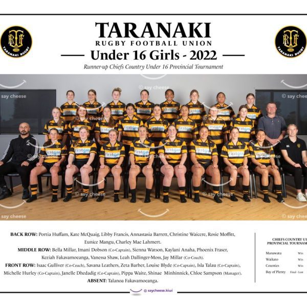 2022 Taranaki Under 16 Girls