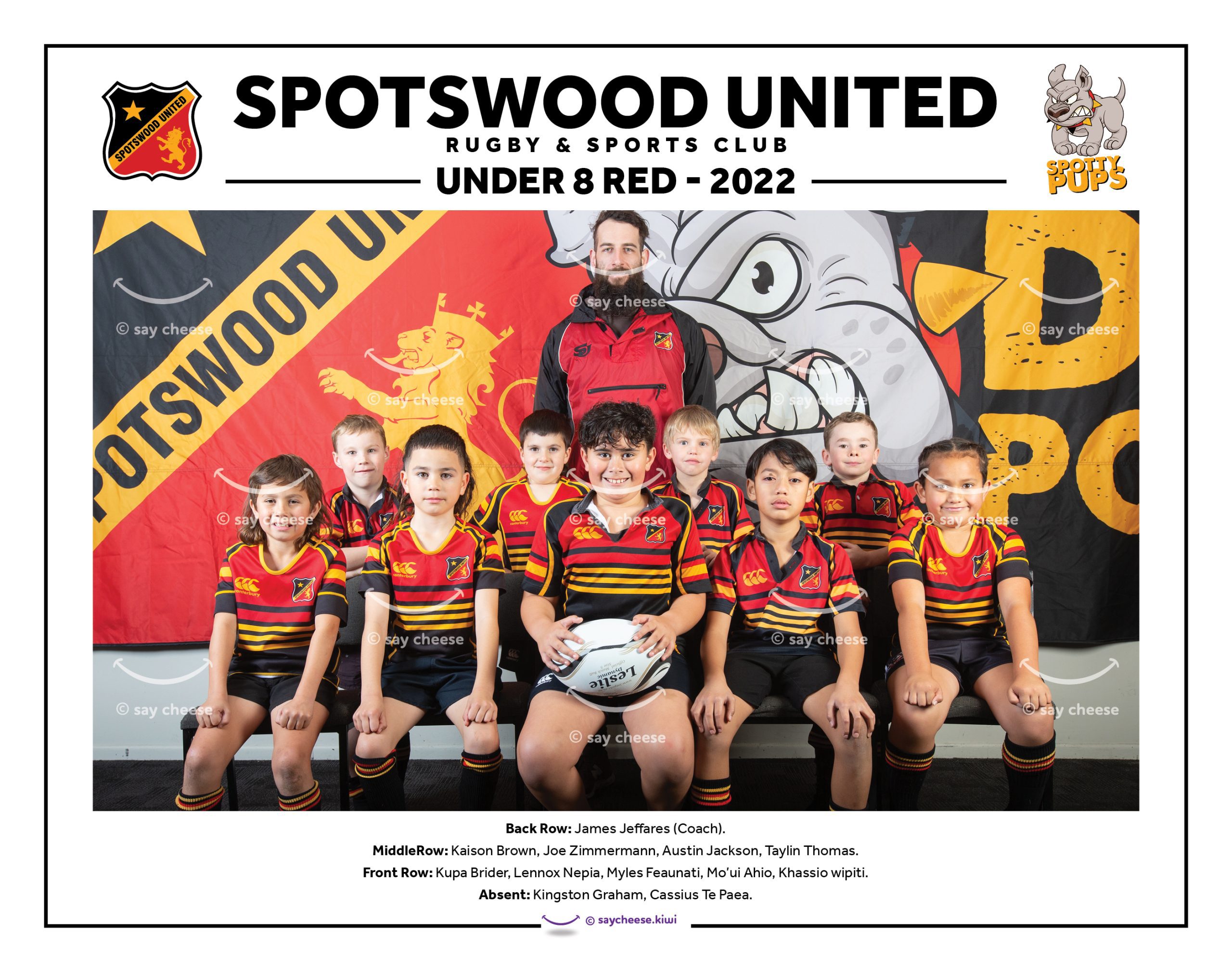 [DOUBLE SIDED] 2022 Spotswood United Under 8 Red [2022SPOTU8RED]