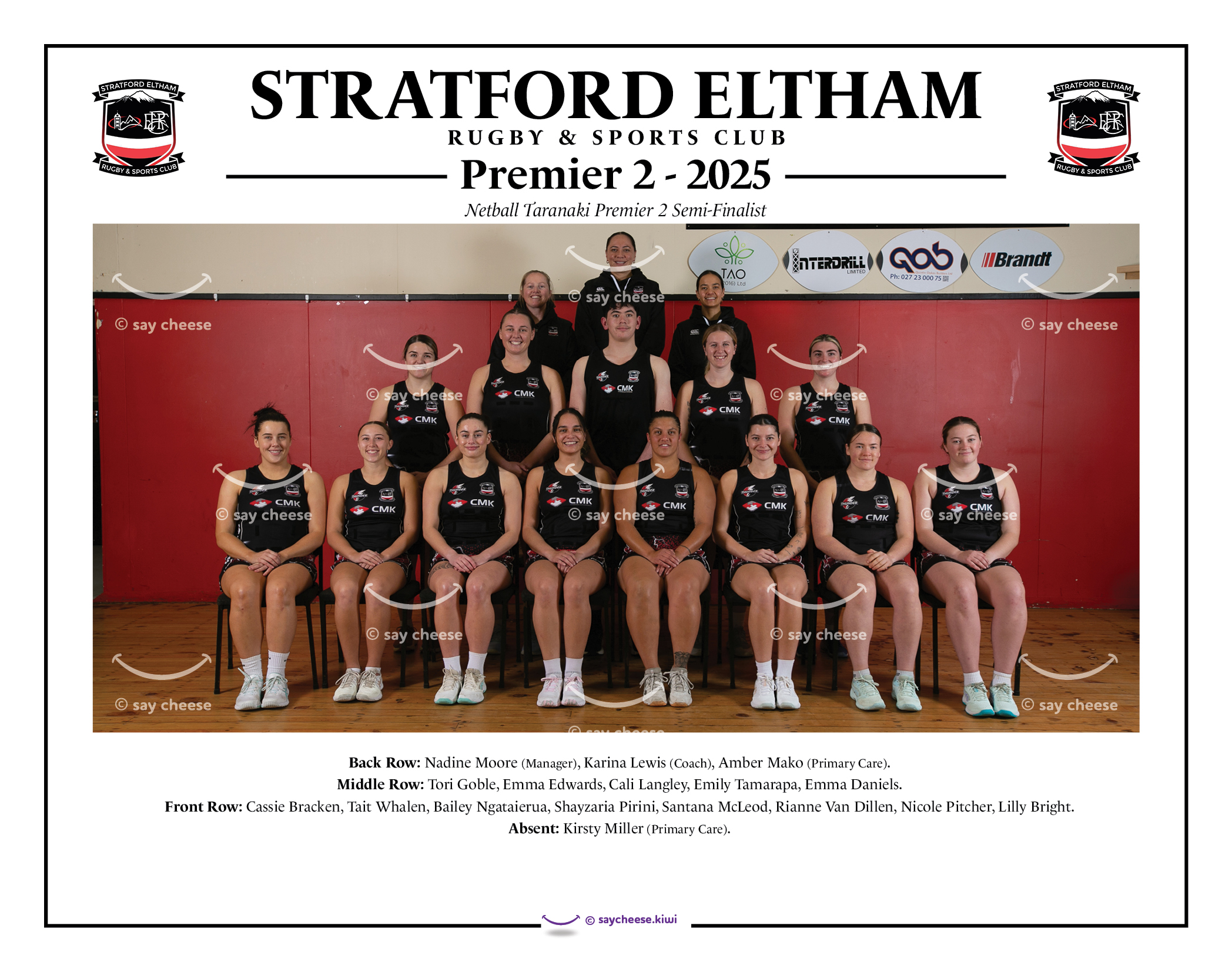 2025 Stratford Eltham Premier 2 Netball